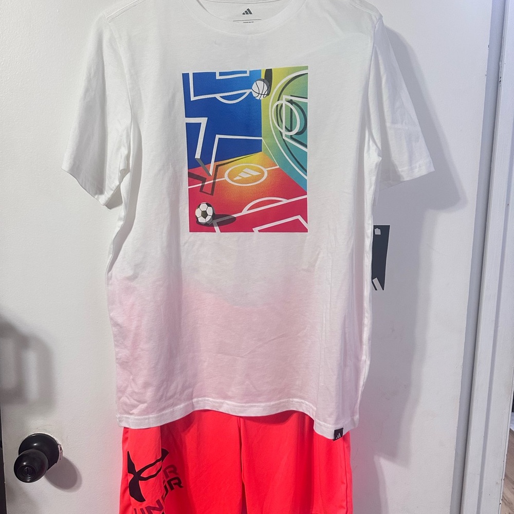 Adidas Tee and Neon Shorts Bundle!